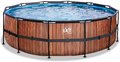 Bazén s pieskovou filtráciou Wood pool Exit Toys kruhový oceľová konštrukcia 450*122 cm hnedý od 6 rokov