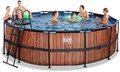 Bazén s pieskovou filtráciou Wood pool Exit Toys kruhový oceľová konštrukcia 450*122 cm hnedý od 6 rokov