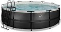 Bazén s pieskovou filtráciou Black Leather pool Exit Toys kruhový oceľová konštrukcia 450*122 cm čierny od 6 rokov