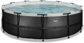 Bazén s pieskovou filtráciou Black Leather pool Exit Toys kruhový oceľová konštrukcia 450*122 cm čierny od 6 rokov