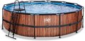 Bazén s pieskovou filtráciou Wood pool Exit Toys kruhový oceľová konštrukcia 488*122 cm hnedý od 6 rokov