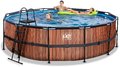 Bazén s pieskovou filtráciou Wood pool Exit Toys kruhový oceľová konštrukcia 488*122 cm hnedý od 6 rokov