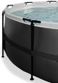 Bazén s pieskovou filtráciou Black Leather pool Exit Toys kruhový oceľová konštrukcia 488*122 cm čierny od 6 rokov