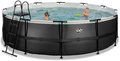 Bazén s pieskovou filtráciou Black Leather pool Exit Toys kruhový oceľová konštrukcia 488*122 cm čierny od 6 rokov