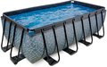 Bazén s pieskovou filtráciou Stone pool Exit Toys oceľová konštrukcia 400*200*122 cm šedý od 6 rokov