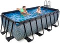 Bazén s pieskovou filtráciou Stone pool Exit Toys oceľová konštrukcia 400*200*122 cm šedý od 6 rokov