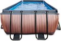 Bazén s pieskovou filtráciou Wood pool Exit Toys oceľová konštrukcia 400*200*122 cm hnedý od 6 rokov