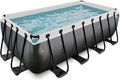 Bazén s pieskovou filtráciou Black Leather pool Exit Toys oceľová konštrukcia 400*200*122 cm čierny od 6 rokov
