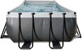 Bazén s pieskovou filtráciou Black Leather pool Exit Toys oceľová konštrukcia 400*200*122 cm čierny od 6 rokov