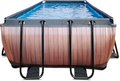 Bazén s pieskovou filtráciou Wood pool Exit Toys oceľová konštrukcia 540*250*122 cm hnedý od 6 rokov
