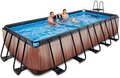 Bazén s pieskovou filtráciou Wood pool Exit Toys oceľová konštrukcia 540*250*122 cm hnedý od 6 rokov