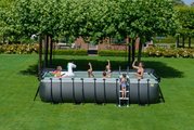 Bazén s pieskovou filtráciou Black Leather pool Exit Toys oceľová konštrukcia 540*250*122 cm čierny od 6 rokov