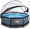 Bazén s krytom a filtráciou Stone pool Exit Toys kruhový oceľová konštrukcia 244*76 cm šedý od 6 rokov