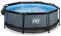 Bazén s krytom a filtráciou Stone pool Exit Toys kruhový oceľová konštrukcia 244*76 cm šedý od 6 rokov
