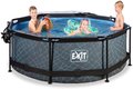 Bazén s krytom a filtráciou Stone pool Exit Toys kruhový oceľová konštrukcia 244*76 cm šedý od 6 rokov