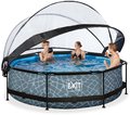 Bazén s krytom a filtráciou Stone pool Exit Toys kruhový oceľová konštrukcia 300*76 cm šedý od 6 rokov