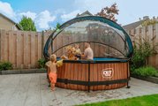 Bazén s krytom a filtráciou Wood pool Exit Toys kruhový oceľová konštrukcia 300*76 cm hnedý od 6 rokov