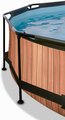 Bazén s krytom a filtráciou Wood pool Exit Toys kruhový oceľová konštrukcia 300*76 cm hnedý od 6 rokov