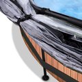 Bazén s krytom a filtráciou Wood pool Exit Toys kruhový oceľová konštrukcia 300*76 cm hnedý od 6 rokov
