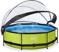 Bazén s krytom a filtráciou Lime pool Exit Toys kruhový oceľová konštrukcia 300*76 cm zelený od 6 rokov