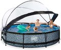 Bazén s krytom a filtráciou Stone pool Exit Toys kruhový oceľová konštrukcia 360*76 cm šedý od 6 rokov