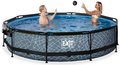 Bazén s krytom a filtráciou Stone pool Exit Toys kruhový oceľová konštrukcia 360*76 cm šedý od 6 rokov