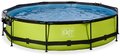 Bazén s krytom a filtráciou Lime pool Exit Toys kruhový oceľová konštrukcia 360*76 cm zelený od 6 rokov