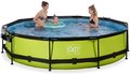 Bazén s krytom a filtráciou Lime pool Exit Toys kruhový oceľová konštrukcia 360*76 cm zelený od 6 rokov