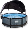 Bazén so strieškou a filtráciou Stone pool Exit Toys kruhový oceľová konštrukcia 244*76 cm šedý od 6 rokov