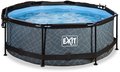 Bazén so strieškou a filtráciou Stone pool Exit Toys kruhový oceľová konštrukcia 244*76 cm šedý od 6 rokov