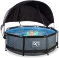 Bazén so strieškou a filtráciou Stone pool Exit Toys kruhový oceľová konštrukcia 244*76 cm šedý od 6 rokov