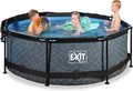 Bazén so strieškou a filtráciou Stone pool Exit Toys kruhový oceľová konštrukcia 244*76 cm šedý od 6 rokov