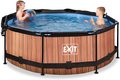 Bazén so strieškou a filtráciou Wood pool Exit Toys kruhový oceľová konštrukcia 244*76 cm hnedý od 6 rokov