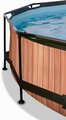 Bazén so strieškou a filtráciou Wood pool Exit Toys kruhový oceľová konštrukcia 300*76 cm hnedý od 6 rokov
