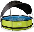 Bazén so strieškou a filtráciou Lime pool Exit Toys kruhový oceľová konštrukcia 300*76 cm zelený od 6 rokov
