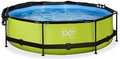 Bazén so strieškou a filtráciou Lime pool Exit Toys kruhový oceľová konštrukcia 300*76 cm zelený od 6 rokov