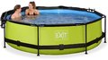 Bazén so strieškou a filtráciou Lime pool Exit Toys kruhový oceľová konštrukcia 300*76 cm zelený od 6 rokov