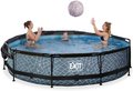 Bazén so strieškou a filtráciou Stone pool Exit Toys kruhový oceľová konštrukcia 360*76 cm šedý od 6 rokov