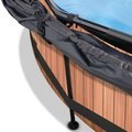 Bazén so strieškou a filtráciou Wood pool Exit Toys kruhový oceľová konštrukcia 360*76 cm hnedý od 6 rokov