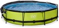 Bazén so strieškou a filtráciou Lime pool Exit Toys kruhový oceľová konštrukcia 360*76 cm zelený od 6 rokov