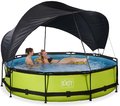 Bazén so strieškou a filtráciou Lime pool Exit Toys kruhový oceľová konštrukcia 360*76 cm zelený od 6 rokov