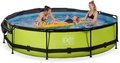 Bazén so strieškou a filtráciou Lime pool Exit Toys kruhový oceľová konštrukcia 360*76 cm zelený od 6 rokov