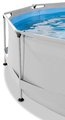 Bazén so strieškou a filtráciou Soft Grey pool Exit Toys kruhový oceľová konštrukcia 360*76 cm šedý od 6 rokov