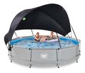 Bazén so strieškou a filtráciou Soft Grey pool Exit Toys kruhový oceľová konštrukcia 360*76 cm šedý od 6 rokov ET30351250