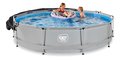 Bazén so strieškou a filtráciou Soft Grey pool Exit Toys kruhový oceľová konštrukcia 360*76 cm šedý od 6 rokov ET30351250