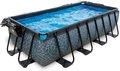 Bazén s krytom a pieskovou filtráciou Stone pool Exit Toys oceľová konštrukcia 400*200*100 cm šedý od 6 rokov