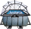Bazén s krytom a pieskovou filtráciou Stone pool Exit Toys oceľová konštrukcia 400*200*100 cm šedý od 6 rokov