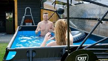 Bazén s krytom pieskovou filtráciou a tepelným čerpadlom Wood pool Exit Toys oceľová konštrukcia 400*200*100 cm hnedý od 6 rokov