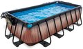 Bazén s krytom a pieskovou filtráciou Wood pool Exit Toys oceľová konštrukcia 400*200*100 cm hnedý od 6 rokov
