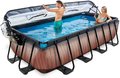Bazén s krytom a pieskovou filtráciou Wood pool Exit Toys oceľová konštrukcia 400*200*100 cm hnedý od 6 rokov